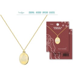 Colgante Virgen Almudena en Acero Dorado - Provincias (Madrid)